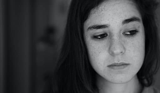 A girl looking sad