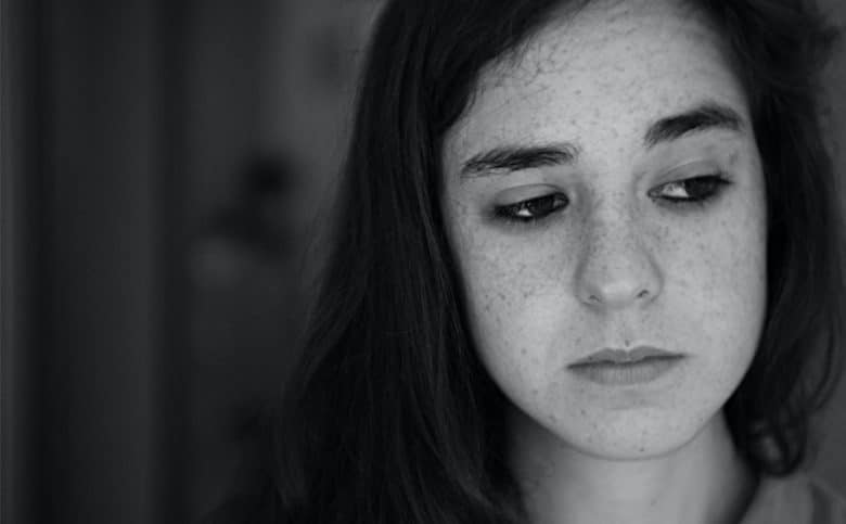 A girl looking sad